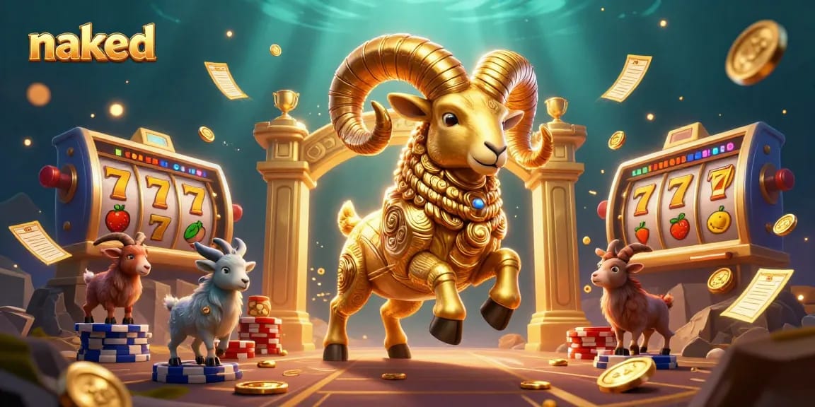 Experience the thrilling naked jackpot excitement as the golden ram charges through the casino.