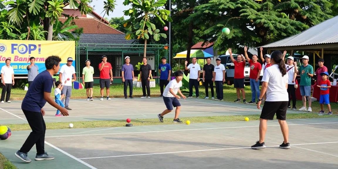 Aktivitas komunitas di lapangan petanque FOPI Kota Banjarmasin, pertandingan seru menghidupkan fopikotabanjarma.org.