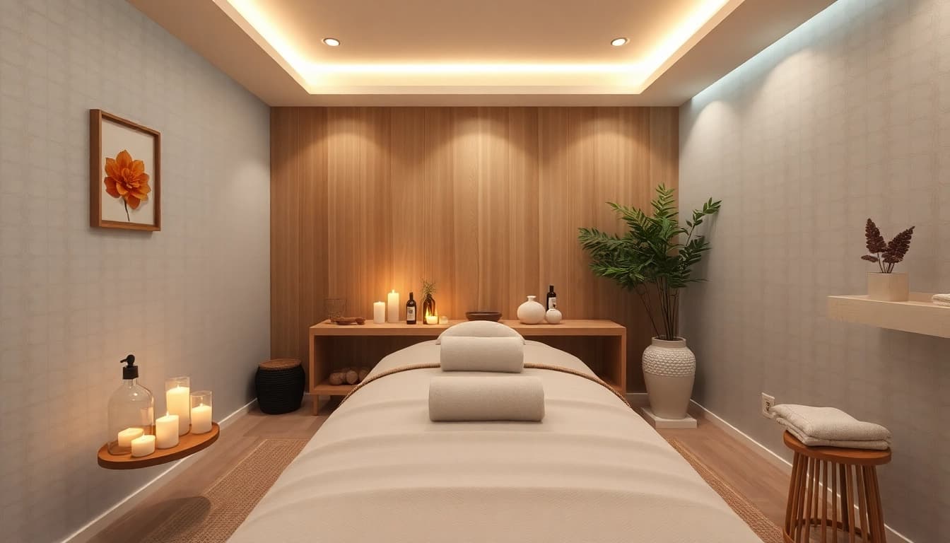 편안한 장식과 부드러운 조명으로 구성된 평화로운 스파 환경에서 relaxing 원주마사지 경험하세요.