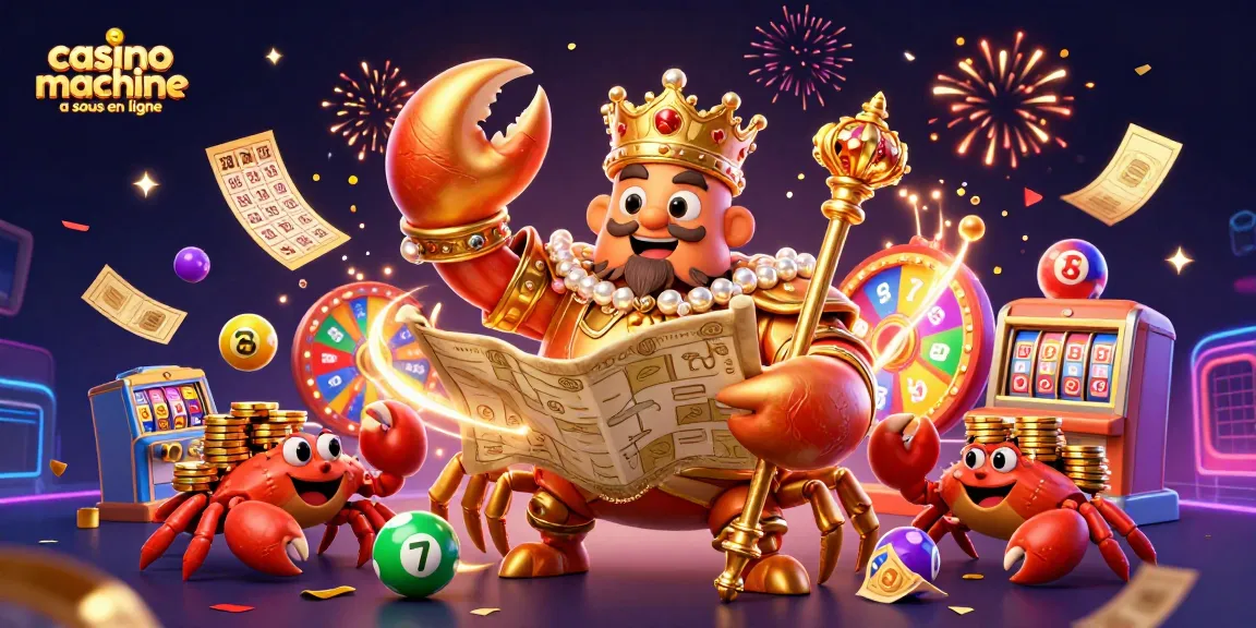Jouez à casino machine à sous en ligne entouré de personnages colorés et d'éléments festifs.