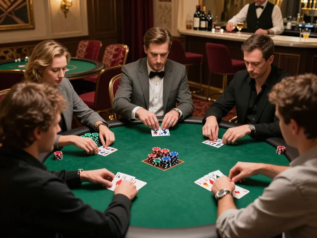 Players engage in an intense poker game at TT88, highlighting focused gameplay and strategic betting.