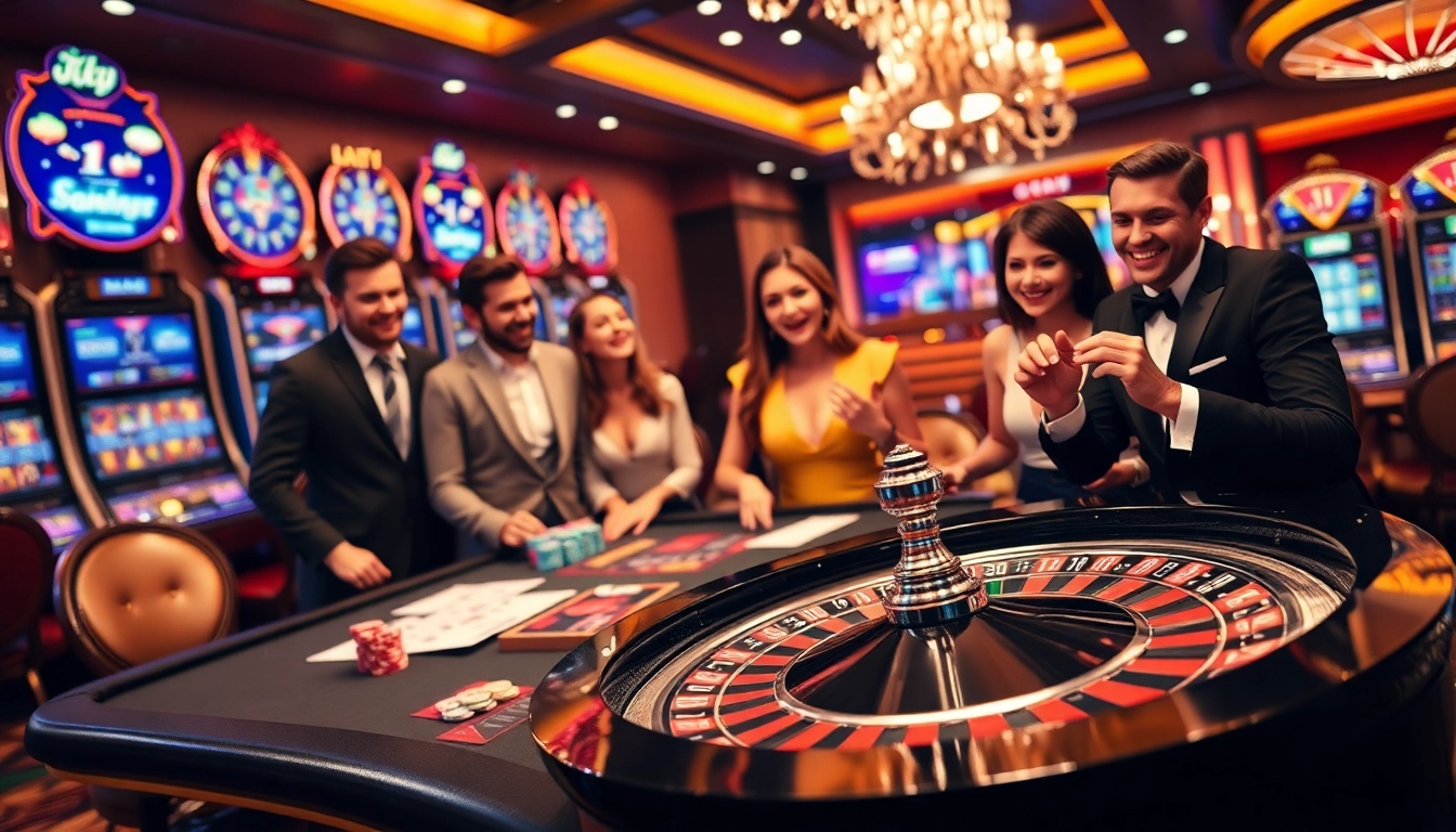 Engaging players at a vibrant casino table focusing on gta togel betting excitement.