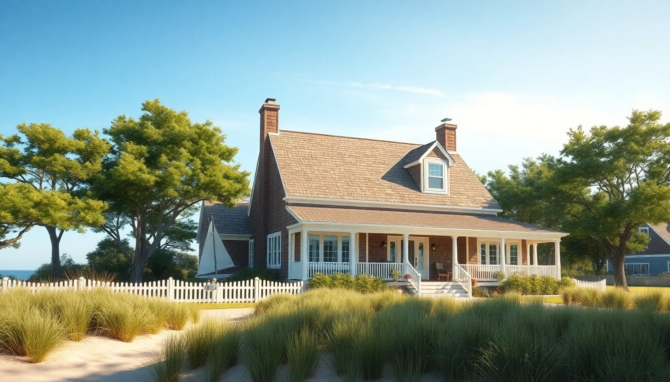 Stunning cape cod home set in a serene coastal environment with inviting architecture.