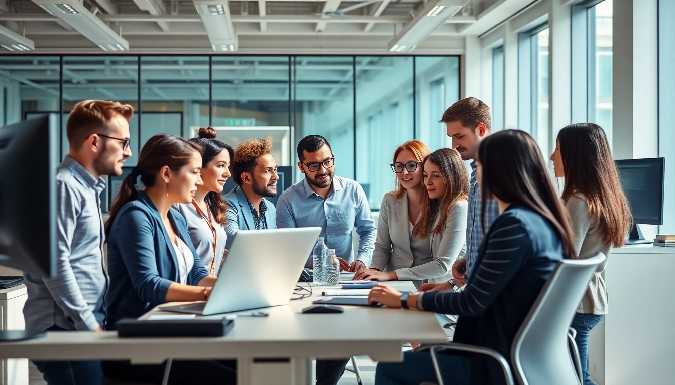 Boost your business with managed IT services near me by a professional team in a modern office setting.