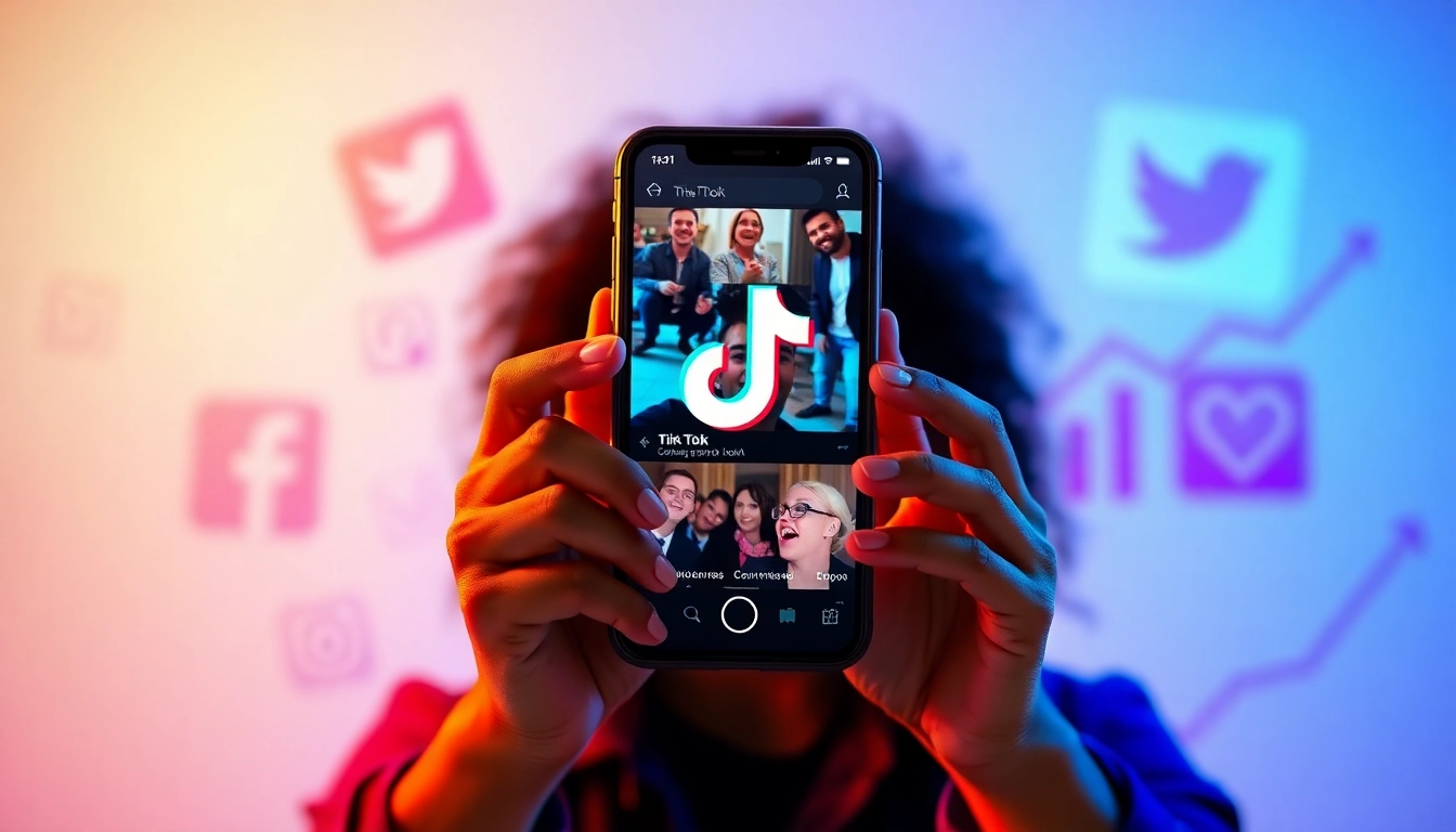 tiktok いいね 買うのための戦略を持つ若いインフルエンサーがスマホを持つシーン