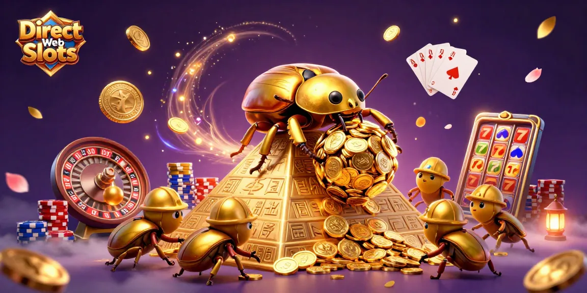 Spin and win with Direct Web Slots while golden coins and gems cascade around you.