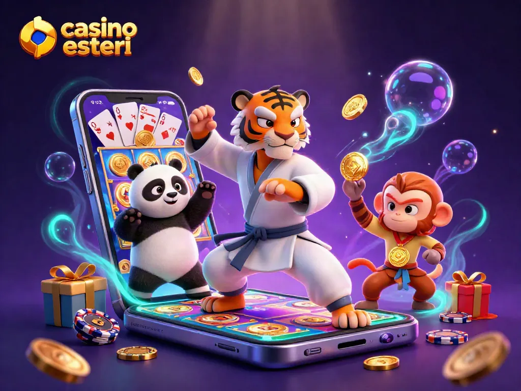 Giocare nei casino online esteri con simboli di slot e premi colorati nel mondo del gioco