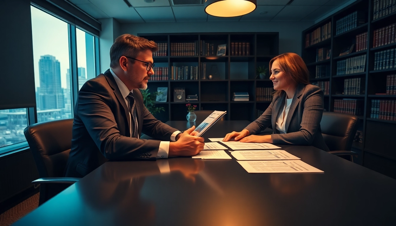 Client consulting with a clearwater truck accident attorney in a professional office setting.