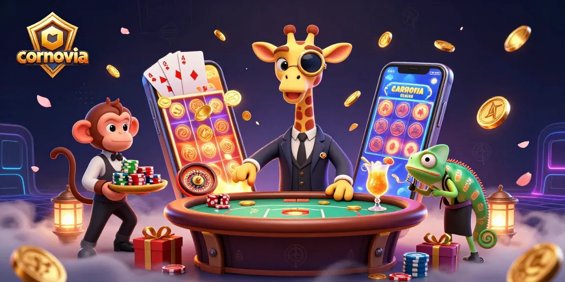 Experience the excitement of cornovia's credit card casinos with a vibrant 3D digital scene.