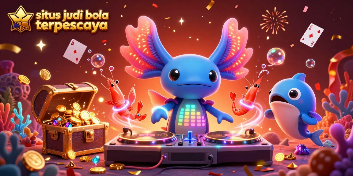 Situs judi bola terpercaya showcases a colorful 3D scene with betting excitement, featuring vibrant characters and dynamic elements.