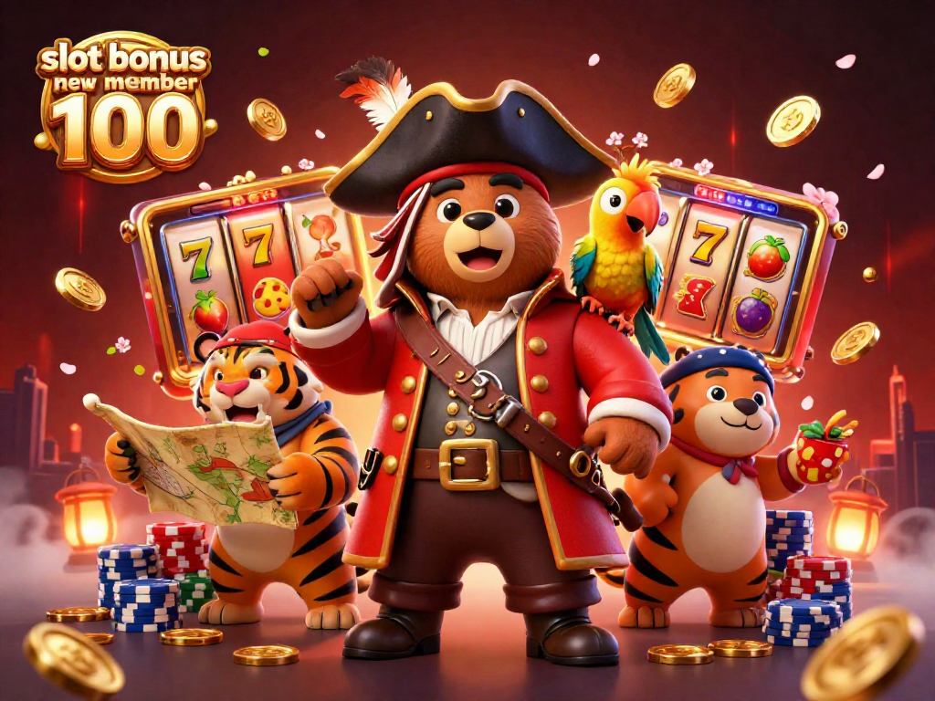 Experience thrilling gameplay with slot bonus new member 100, featuring vibrant 3D characters and dynamic casino elements.