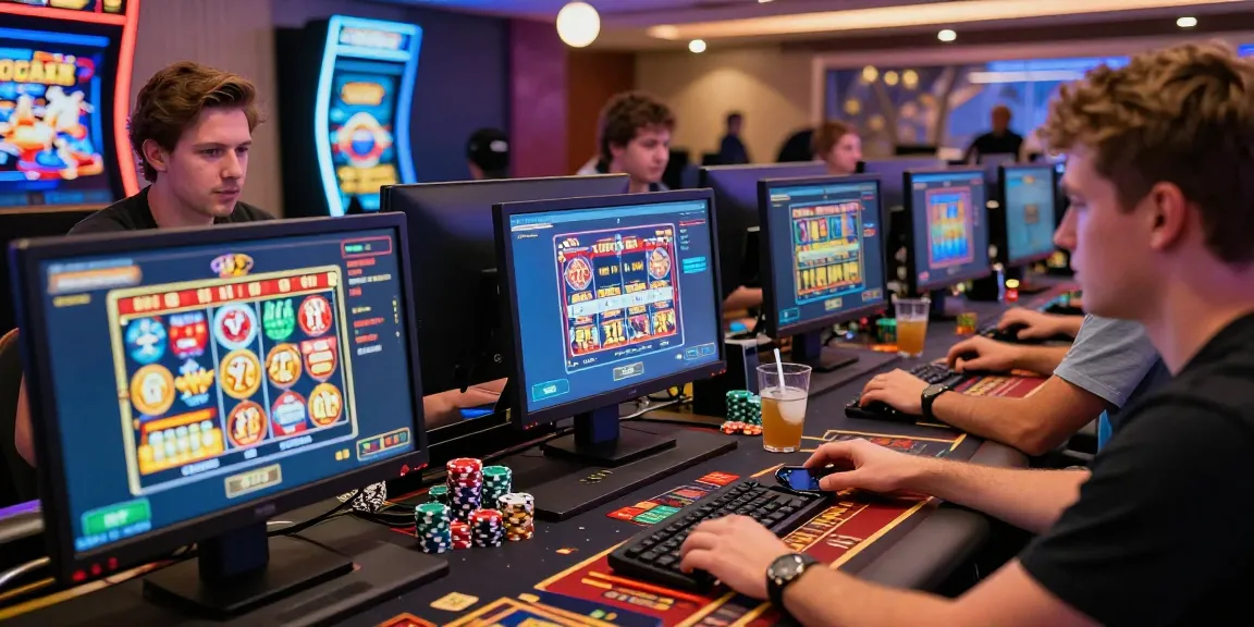 Exciting players using credit card casinos in a modern online gaming environment with vibrant visuals.