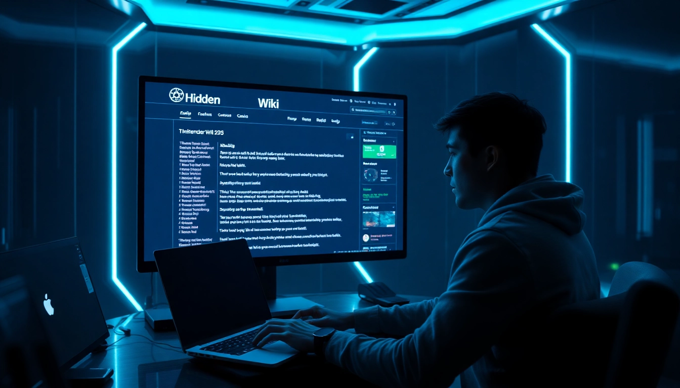 The Hidden Wiki 2026 interface displayed on a dimly lit screen, depicting a user's curiosity in exploring the dark web.