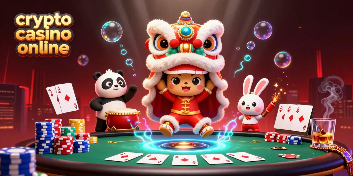 Giocatori entusiasti in un crypto casino online, mentre si divertono con giochi da tavolo e colori vivaci.