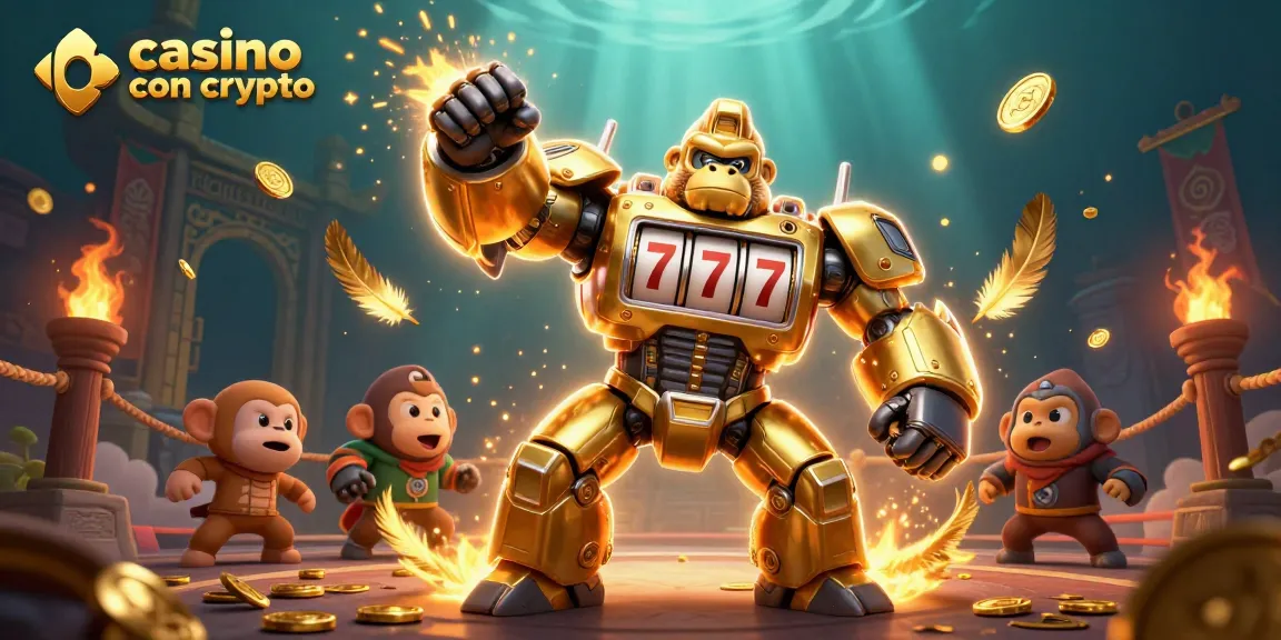 Gioca nel casino con crypto: esplosione di monete e avventure ludiche con un gorilla meccanico.