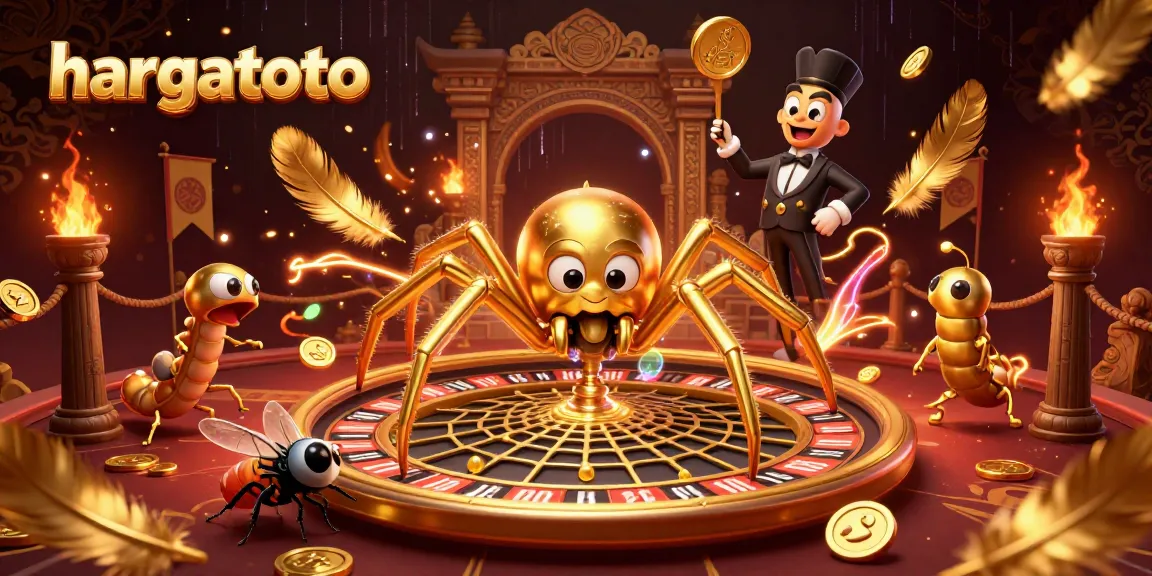 Place your bets with hargatoto at a thrilling lottery illustrated with a spider and centipede.