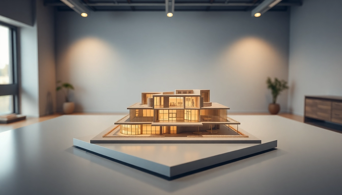Architekturmodellbau Darmstadt in einem professionellen Architekturbüro mit subtilen Details und realistischen Texturen.
