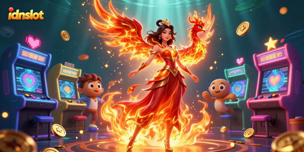 Join the excitement of idnslot with vibrant games and stunning visuals in this dynamic casino scene.