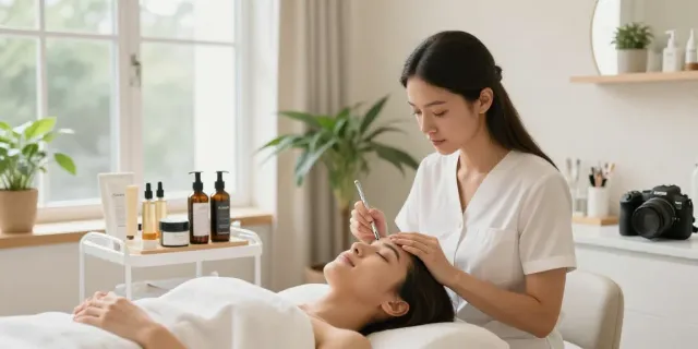 CCeye® treatment demonstrating effective solutions for Augenringe wegbekommen in a calming beauty environment.