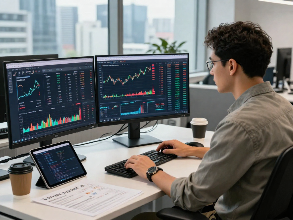 Real-time insights from Taiwan weighted index API at a developer's workstation in a modern business setting.