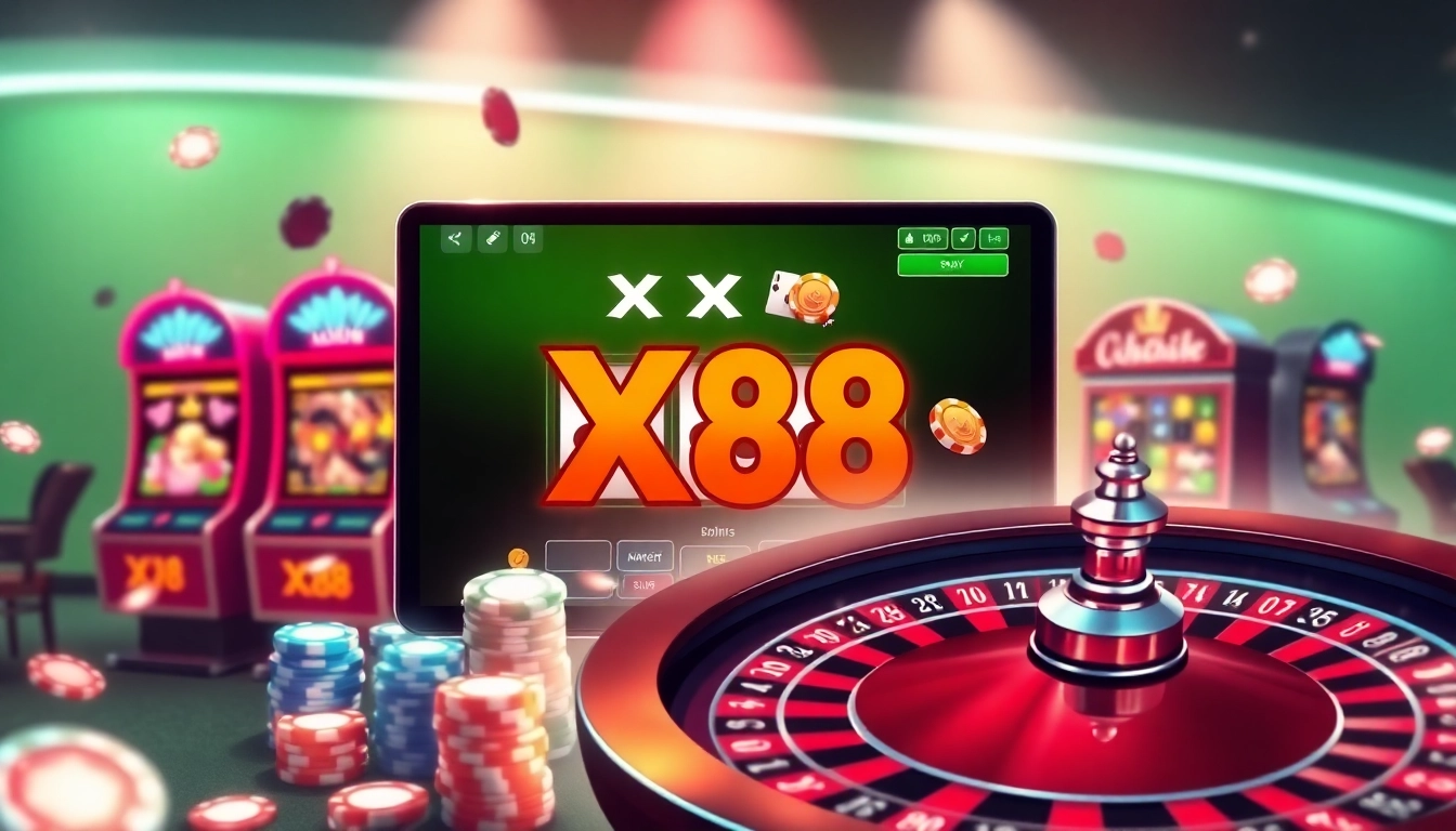 Engage with XX88’s vibrant online gaming platform showcasing thrilling poker and slots.