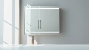 Sonni Spiegelschrank mit eleganter Beleuchtung und modernem Design im Badezimmer