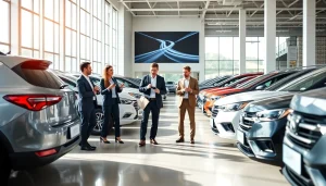 Explore options to Buy a car in a modern automotive showroom environment.