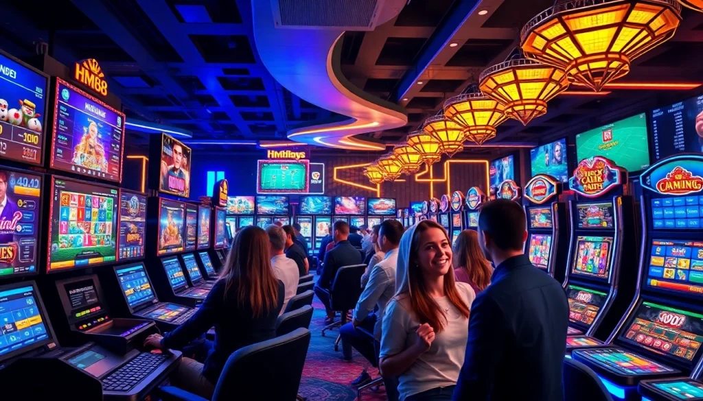 Engaging players enjoying diverse games on hm88 Com, a premier online gambling platform.