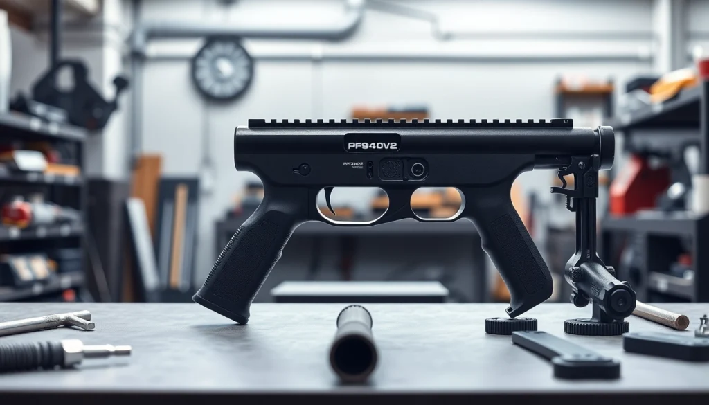 Showcasing the pf940v2 frame only in a well-lit workshop setting, highlighting its details and craftsmanship.