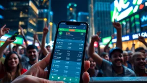 Engaging digital scene of online sportsbooks Alabama featuring a lively betting environment.