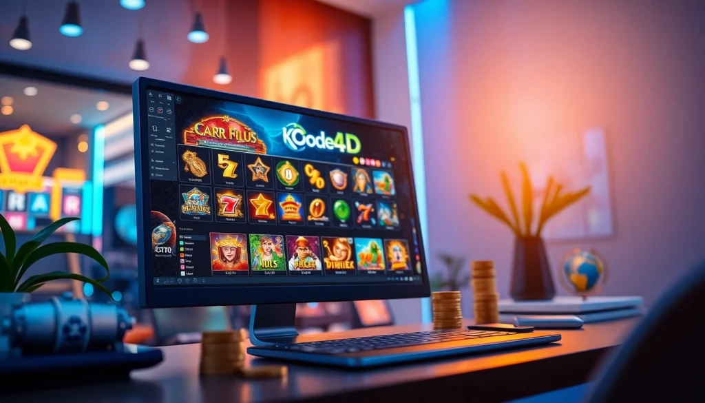 Situs kode4d vibrant gaming environment with engaging slot games and modern interface