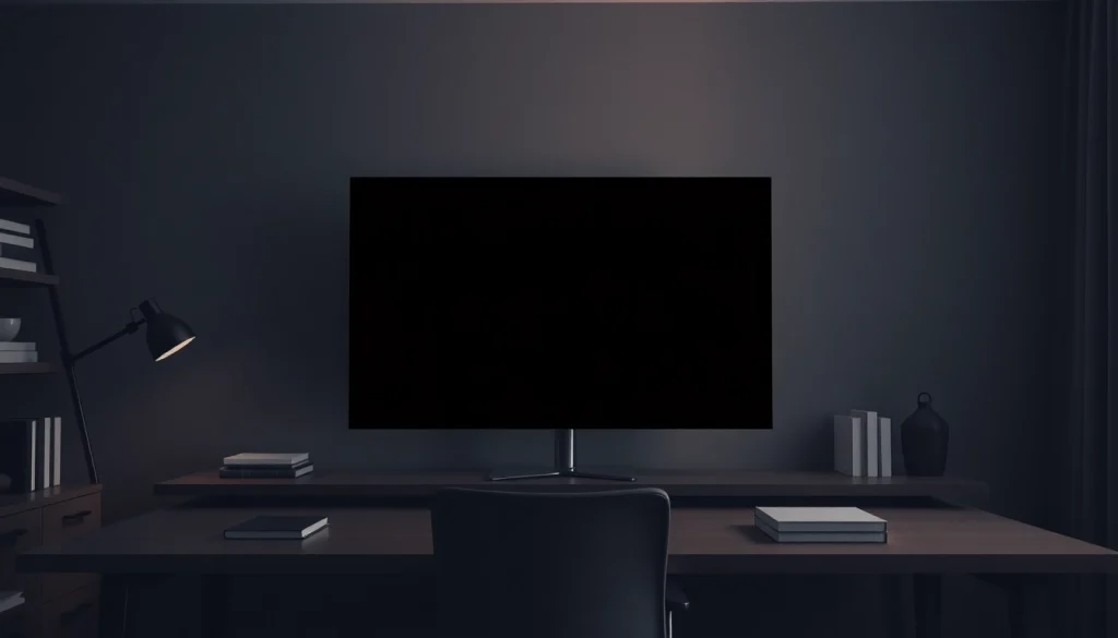 High-quality schermo nero displayed in a modern workspace, enhancing focus and eye comfort.