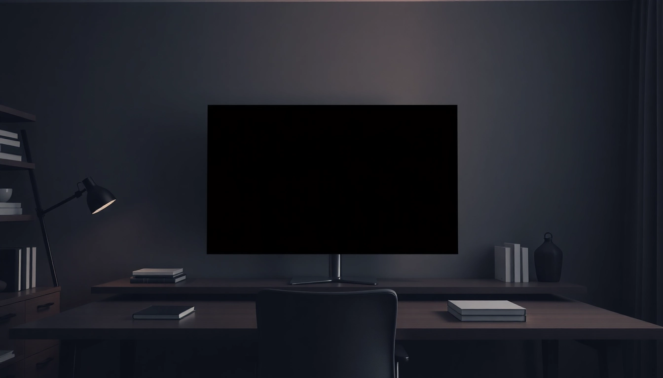 High-quality schermo nero displayed in a modern workspace, enhancing focus and eye comfort.