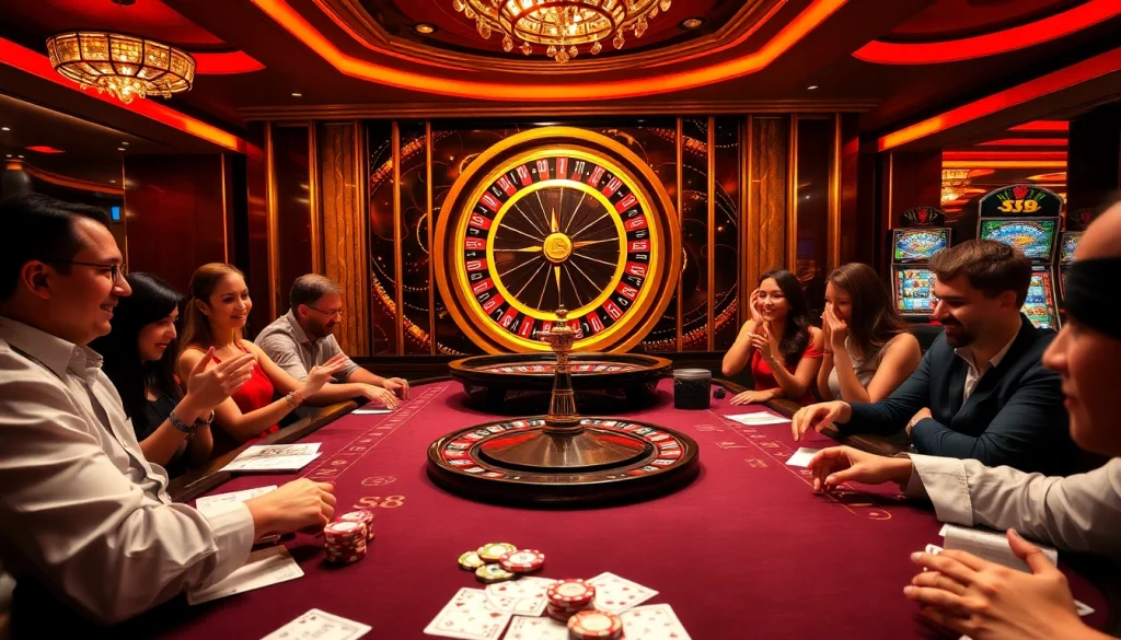 Engaged players at a luxurious s88 bet gaming table, showcasing high-quality cards and colorful chips.