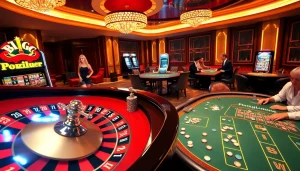 Experience thrilling gameplay at https://taigo88.team/, with casino tables filled with eager players enjoying high-stakes action.