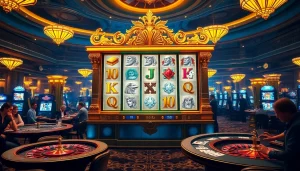 Experience the thrill of the olympus slot in a luxurious casino setting with vibrant colors and excitement.