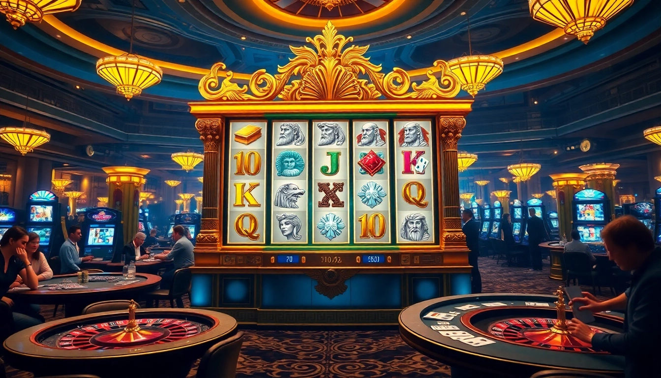 Experience the thrill of the olympus slot in a luxurious casino setting with vibrant colors and excitement.