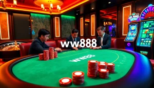 Players engaging at the poker table, showcasing ww88 gaming excitement and elegance.