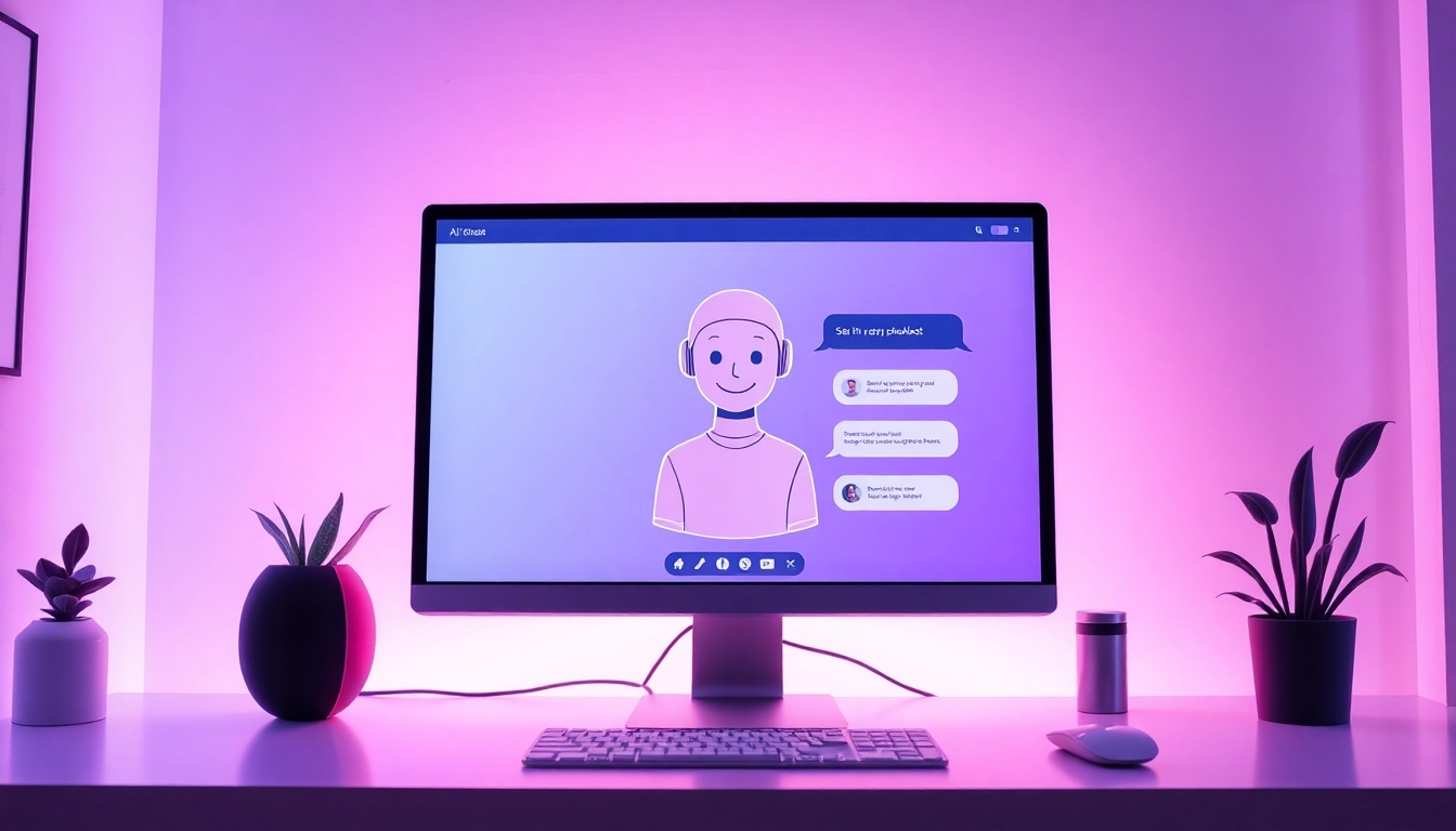 Engaging AI sex chatbot interface showcasing friendly character interactions.