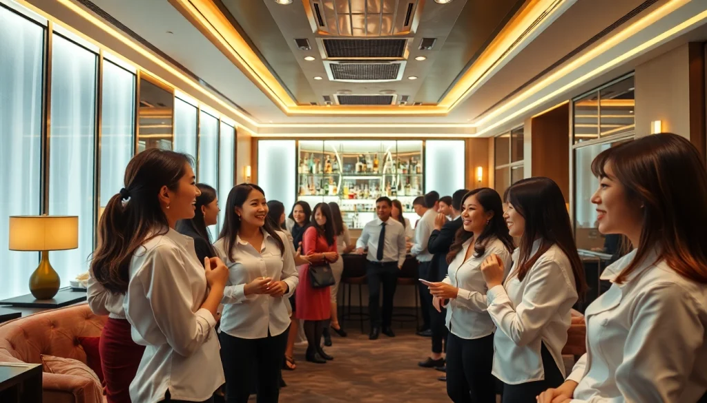 Engaging atmosphere at 인계동셔츠룸 with stylish staff serving guests