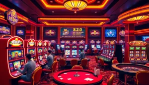 Experience the excitement of nổ hũ slot machines in a luxurious casino environment.