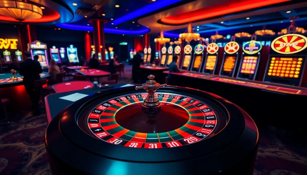 Experience the thrill of gaming at 555win com with engaging casino tables and vibrant slot machines.