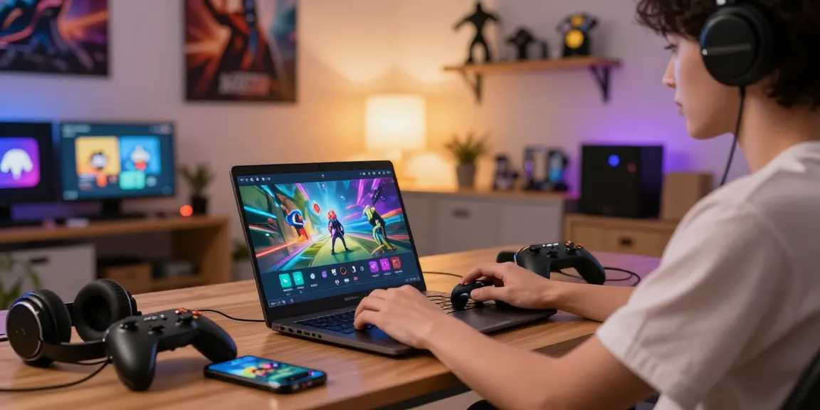 Platform Cipung138 dengan pengguna bermain game interaktif di ruang tamu yang nyaman.